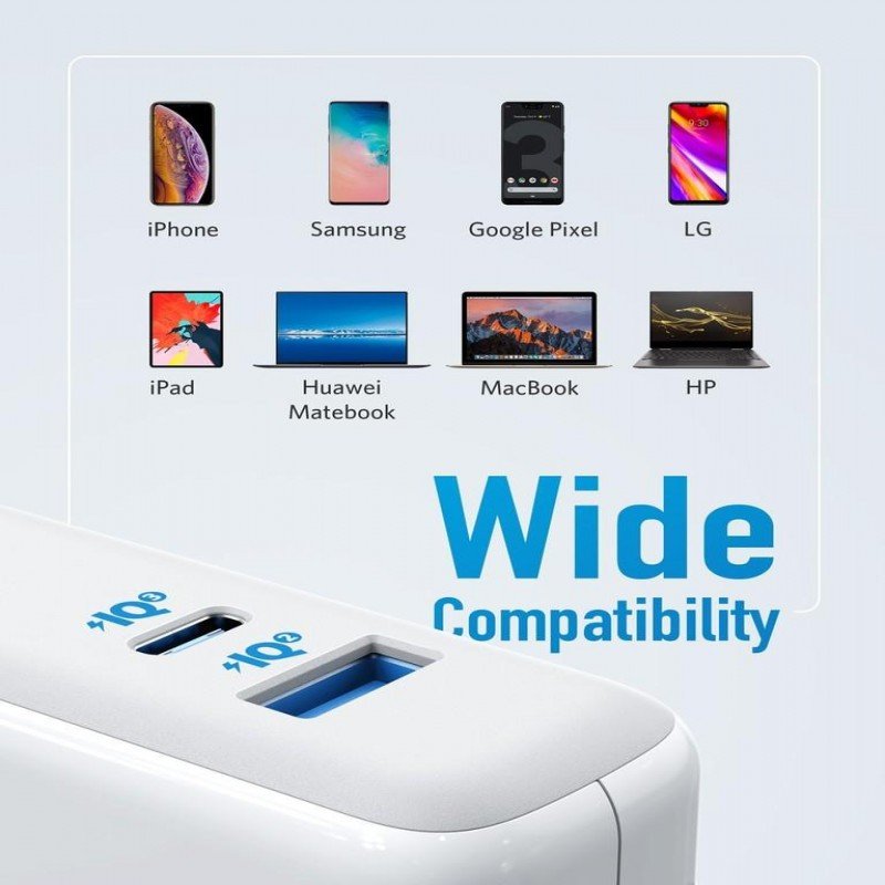 IMAGE 267 Official Anker 60W Charger Dual Ports PowerPort Atom III