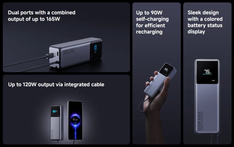 Xiaomi 10000mAh 165W Power Bank Integrated Cable price in pakistan