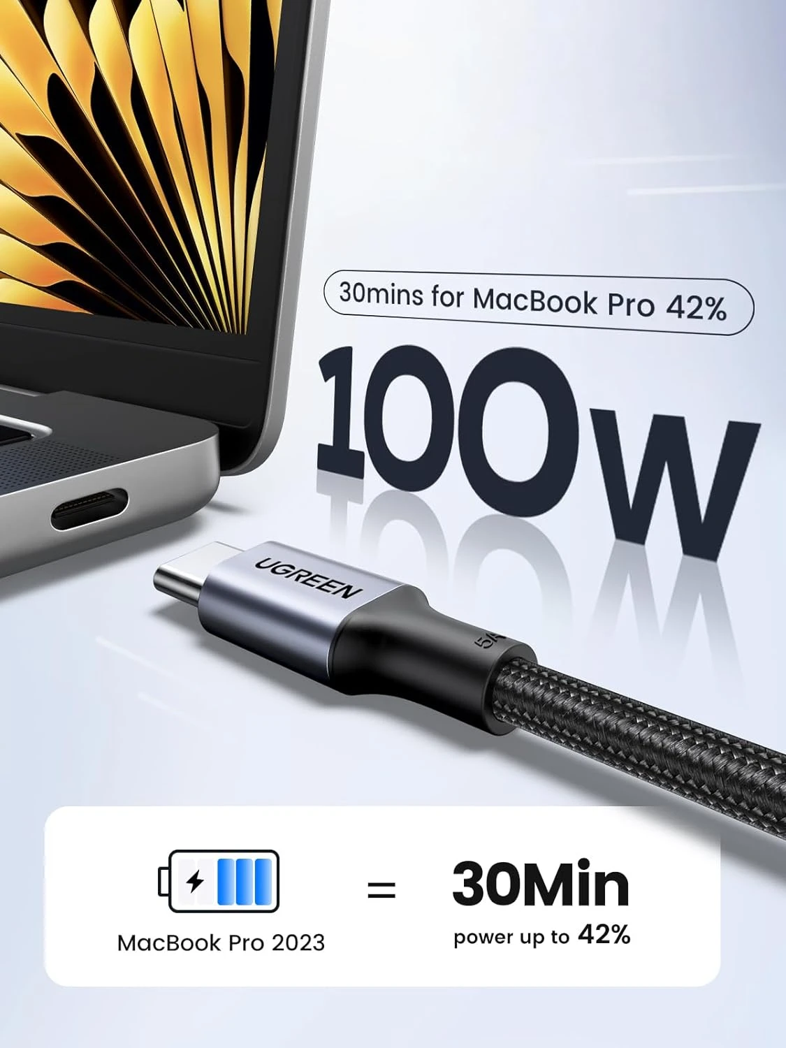 UGREEN USB C to USB C Cable 100W 2M ugreen type c 2m cable 100w
