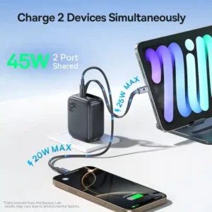 Baseus 45W enercore Charger with Retractable Cable